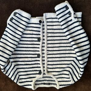 Massimo Dutti Black and White Striped Cardigan